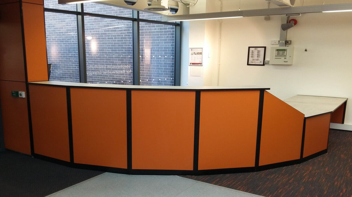 Stephenson building reception center counter teksol ltd furniture specialists